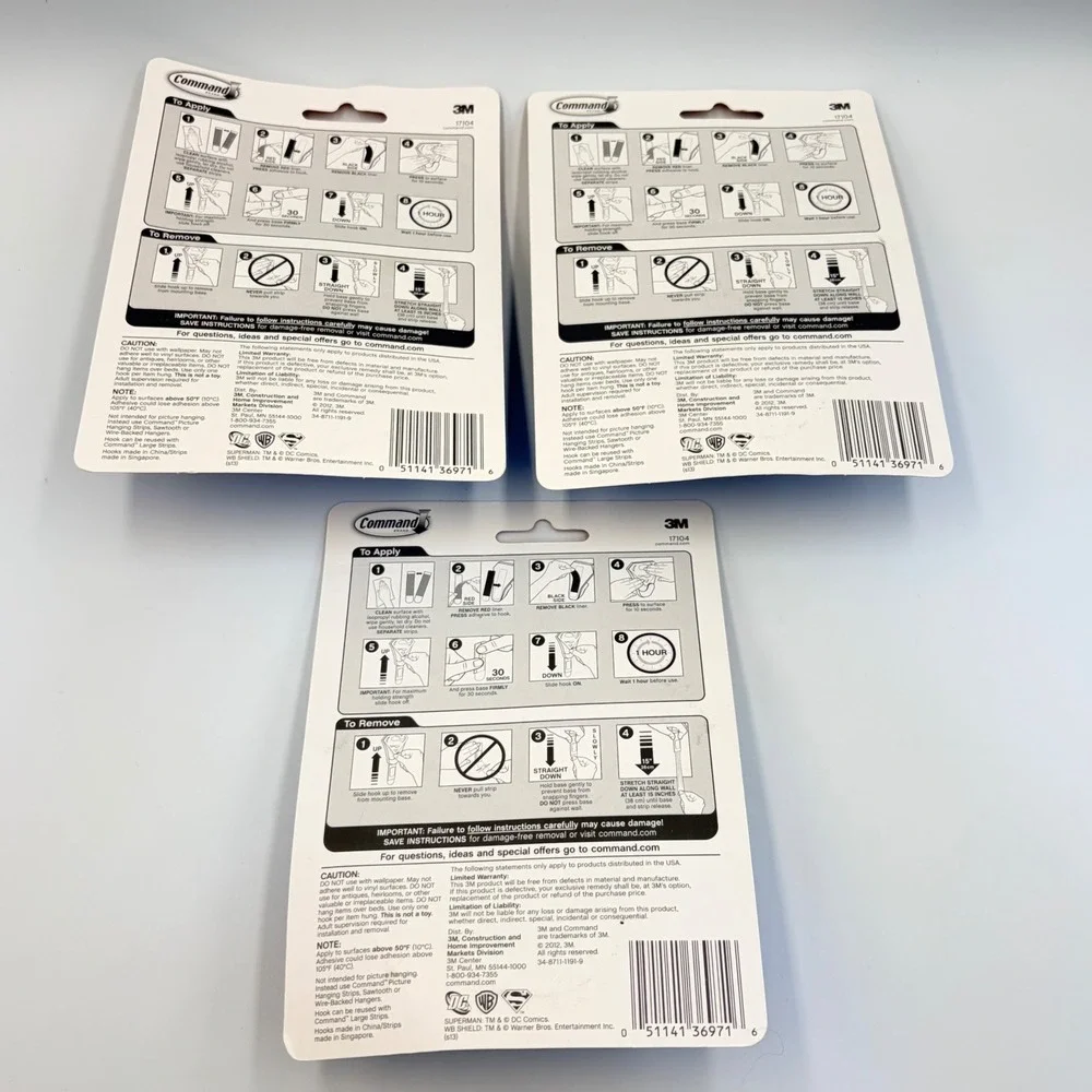 3M Command Superman Decorative Hooks Limited Edition Large 5lb Capacity Set of 3